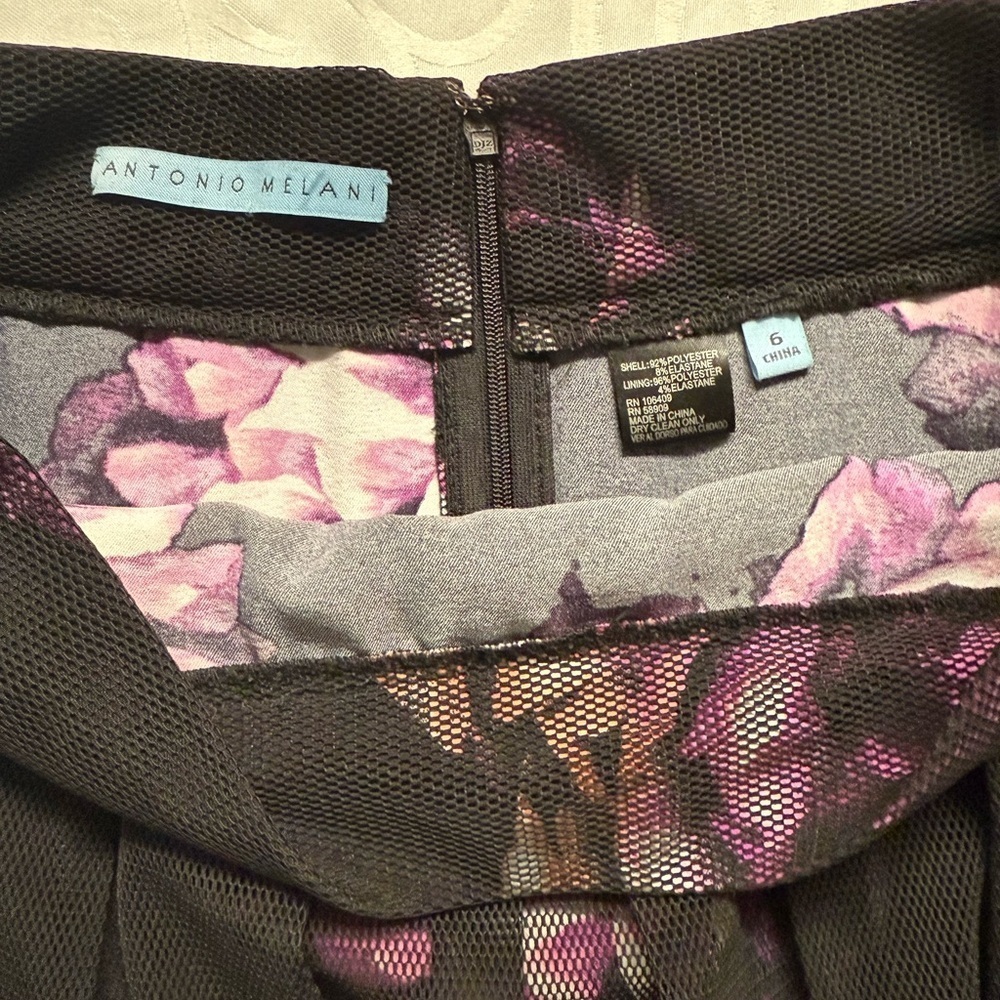 SKIRT of ANTONIO MELANI Black and Pink Pleated - Picture 3 of 6